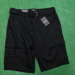 NWT BLU ROCK NEW YORK BLACK CARGO SHORTS W/ BELT MENS SIZE 38 NEW!
